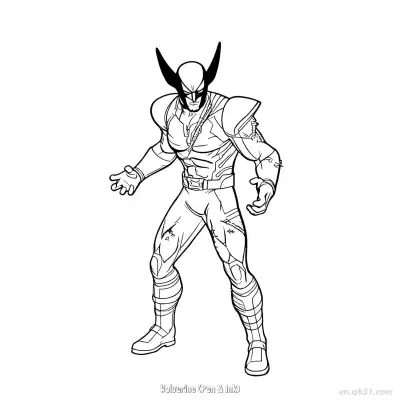 Free printable Wolverine (Pen & Ink)  Coloring Page - Free Printable Fortnite MARVEL SERIES PDFS Coloring Sheets coloring page