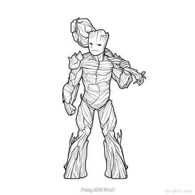 Free printable Young Adult Groot  Coloring Page - Free Printable Fortnite MARVEL SERIES PDFS Coloring Sheets coloring page