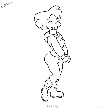 Free printable Amy Wong  Coloring Page - Free Printable Futurama PDFS Coloring Sheets coloring page