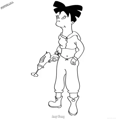 Free printable Amy Wong 1 Coloring Page - Free Printable Futurama PDFS Coloring Sheets coloring page