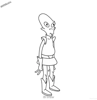 Free printable Kif Kroker  Coloring Page - Free Printable Futurama PDFS Coloring Sheets coloring page