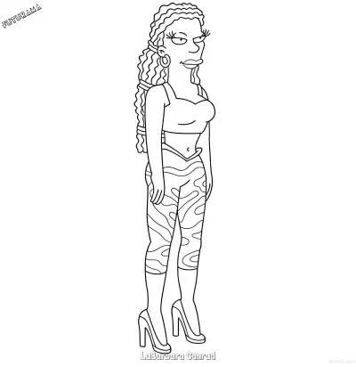 Free printable LaBarbara Conrad  Coloring Page - Free Printable Futurama PDFS Coloring Sheets coloring page