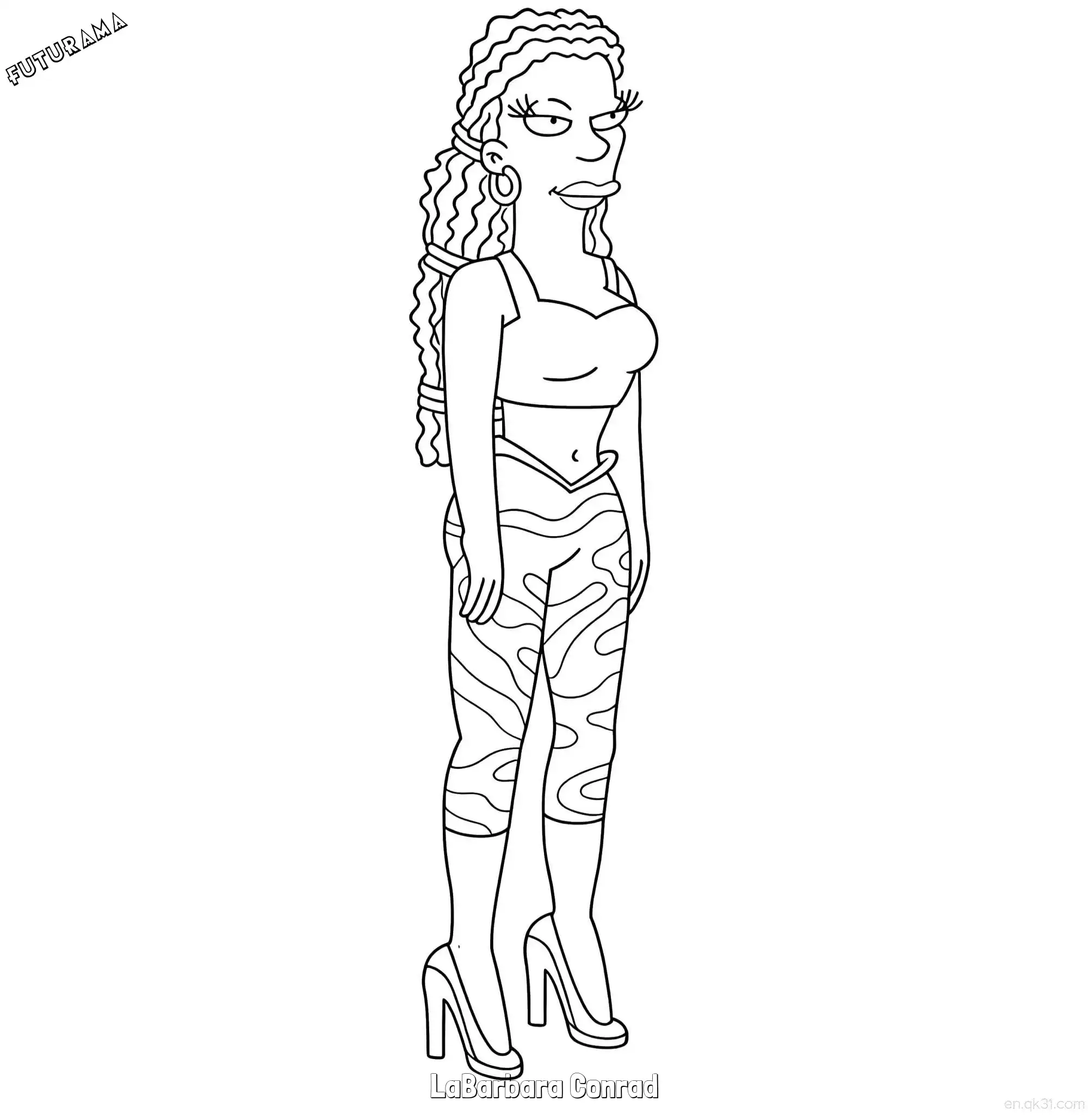 LaBarbara Conrad  Coloring Page - Free Printable Futurama PDF Coloring Sheets – Free Printable Coloring Page for Kids and Adults
