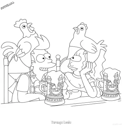 Free printable Turanga Leela 3 Coloring Page - Free Printable Futurama PDFS Coloring Sheets coloring page