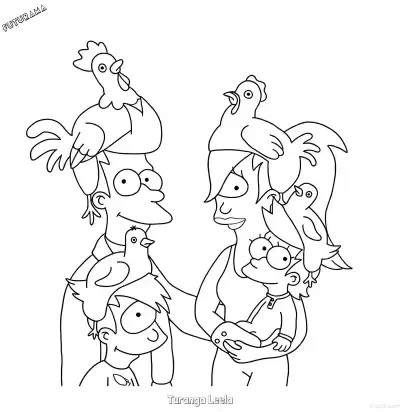 Free printable Turanga Leela 4 Coloring Page - Free Printable Futurama PDFS Coloring Sheets coloring page