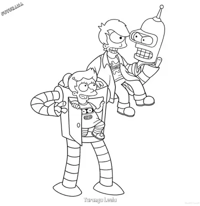 Free printable Turanga Leela 5 Coloring Page - Free Printable Futurama PDFS Coloring Sheets coloring page