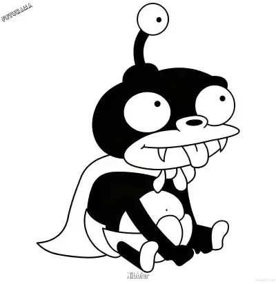 Free printable Nibbler  Coloring Page - Free Printable Futurama PDFS Coloring Sheets coloring page