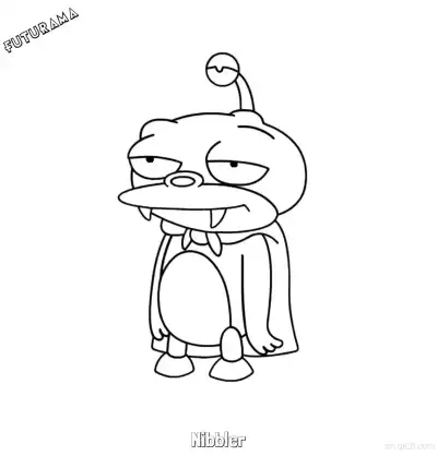 Free printable Nibbler 1 Coloring Page - Free Printable Futurama PDFS Coloring Sheets coloring page