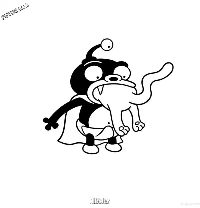 Free printable Nibbler 4 Coloring Page - Free Printable Futurama PDFS Coloring Sheets coloring page