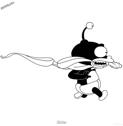 Free printable Nibbler 5 Coloring Page - Free Printable Futurama PDFS Coloring Sheets coloring page