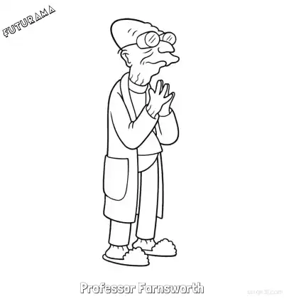 Free printable Professor Farnsworth  Coloring Page - Free Printable Futurama PDFS Coloring Sheets coloring page