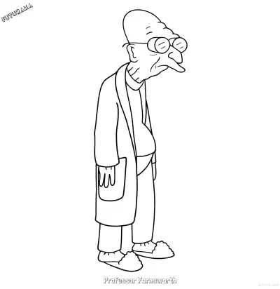 Free printable Professor Farnsworth 1 Coloring Page - Free Printable Futurama PDFS Coloring Sheets coloring page
