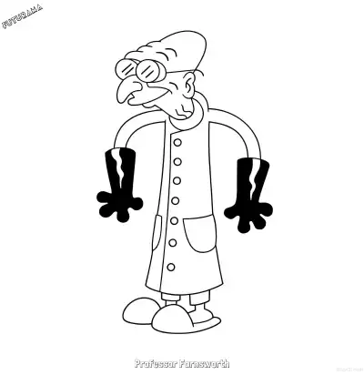 Free printable Professor Farnsworth 2 Coloring Page - Free Printable Futurama PDFS Coloring Sheets coloring page