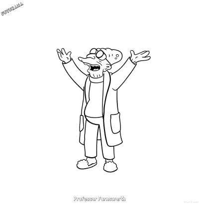 Free printable Professor Farnsworth 3 Coloring Page - Free Printable Futurama PDFS Coloring Sheets coloring page