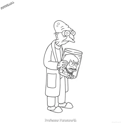 Free printable Professor Farnsworth 5 Coloring Page - Free Printable Futurama PDFS Coloring Sheets coloring page