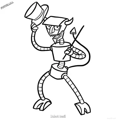 Free printable Robot Devil  Coloring Page - Free Printable Futurama PDFS Coloring Sheets coloring page