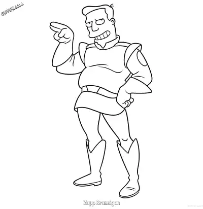 Free printable Zapp Brannigan  Coloring Page - Free Printable Futurama PDFS Coloring Sheets coloring page