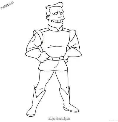 Free printable Zapp Brannigan 1 Coloring Page - Free Printable Futurama PDFS Coloring Sheets coloring page