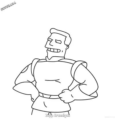 Free printable Zapp Brannigan 2 Coloring Page - Free Printable Futurama PDFS Coloring Sheets coloring page