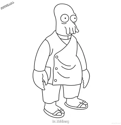 Free printable Dr. Zoidberg 1 Coloring Page - Free Printable Futurama PDFS Coloring Sheets coloring page