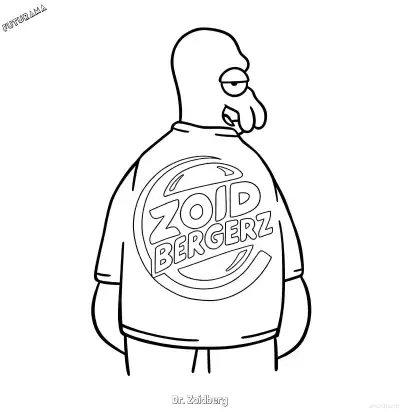 Free printable Dr. Zoidberg 4 Coloring Page - Free Printable Futurama PDFS Coloring Sheets coloring page