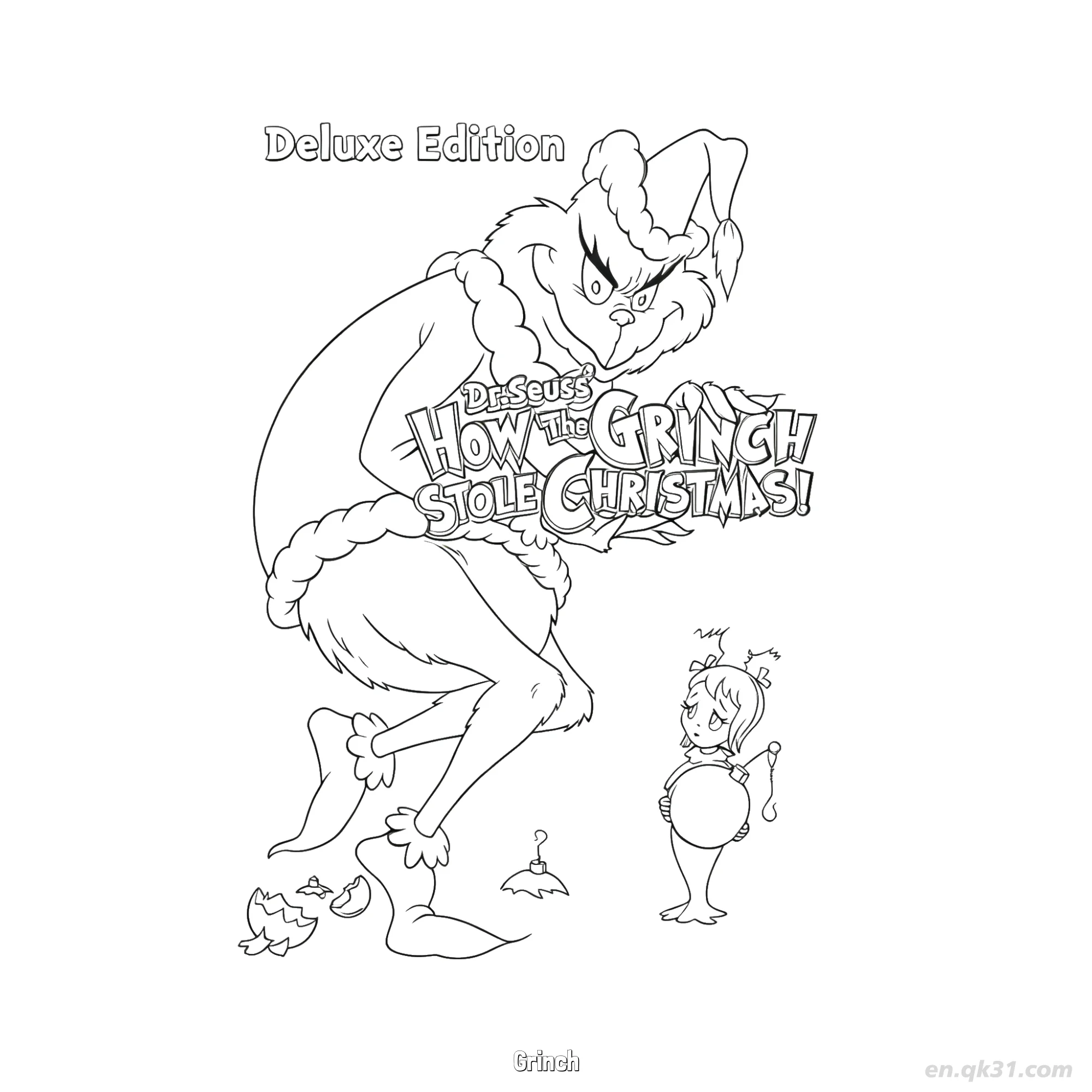 Grinch and Cindy Lou Who Christmas Coloring Page – Free Printable Coloring Page for Kids and Adults