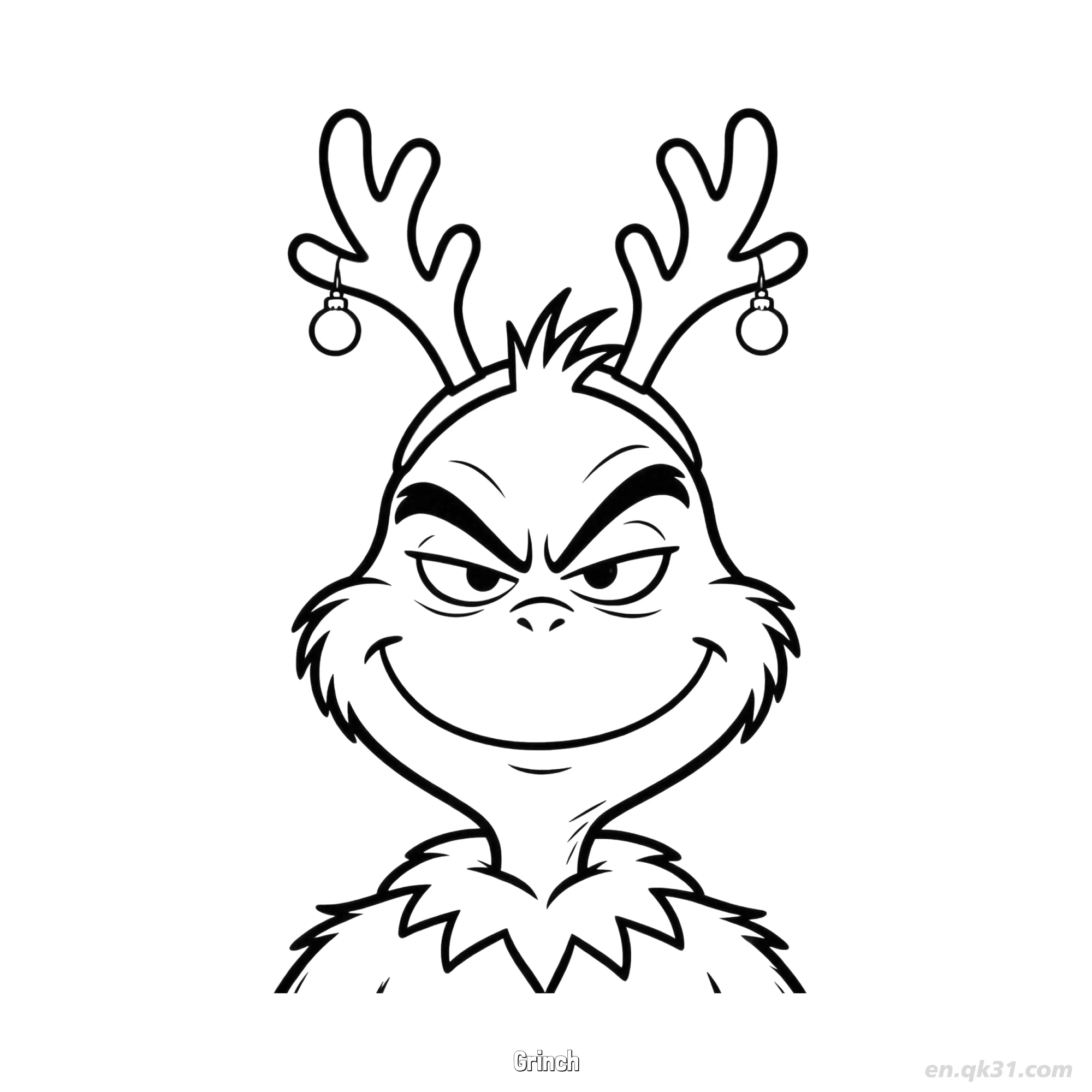 Grinch Antler Headband Christmas Coloring Page – Free Printable Coloring Page for Kids and Adults
