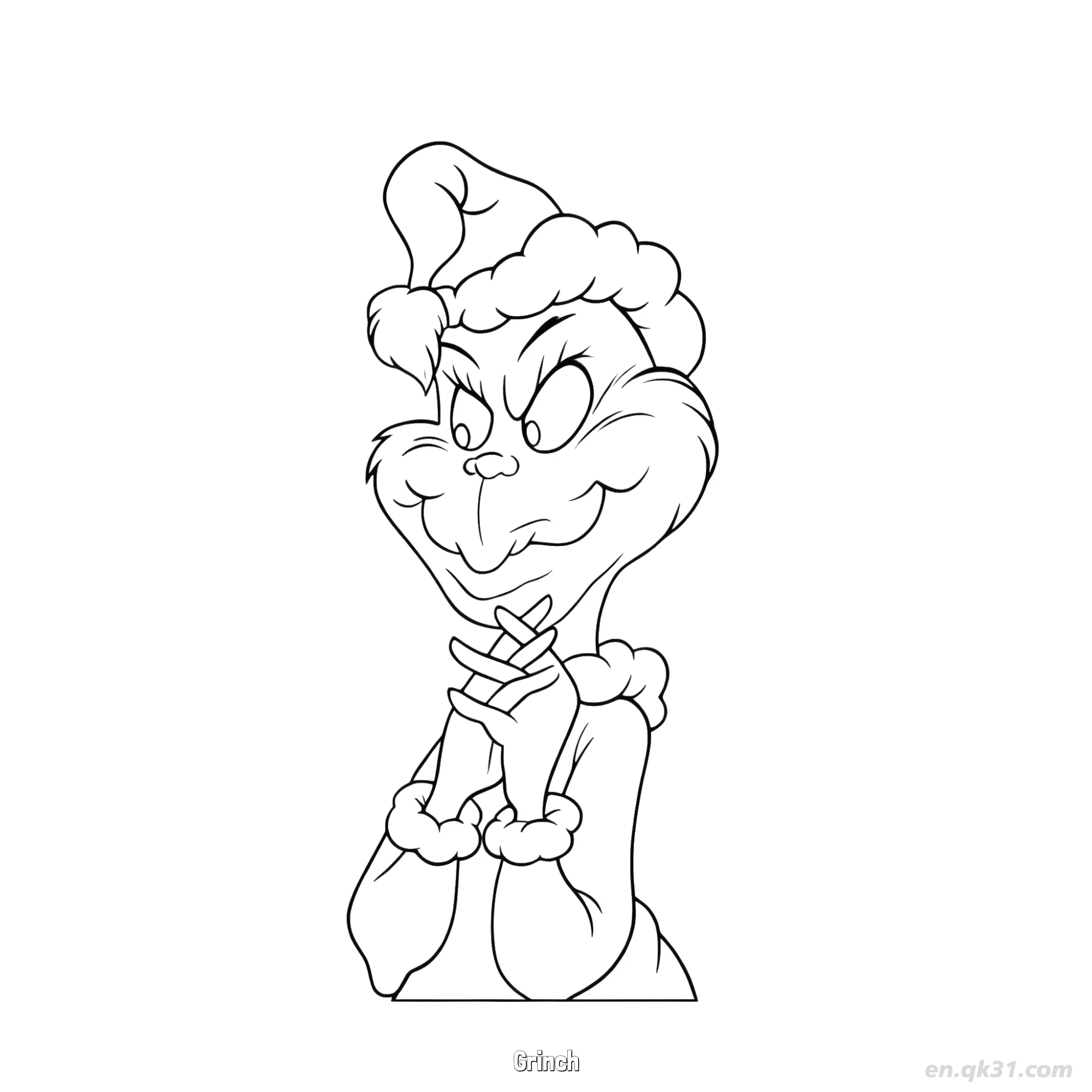 Grinch Cunning Hands Holiday Coloring Page – Free Printable Coloring Page for Kids and Adults