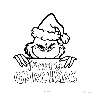 Free printable Grinch Merry Grinchmas Sign Coloring Page coloring page