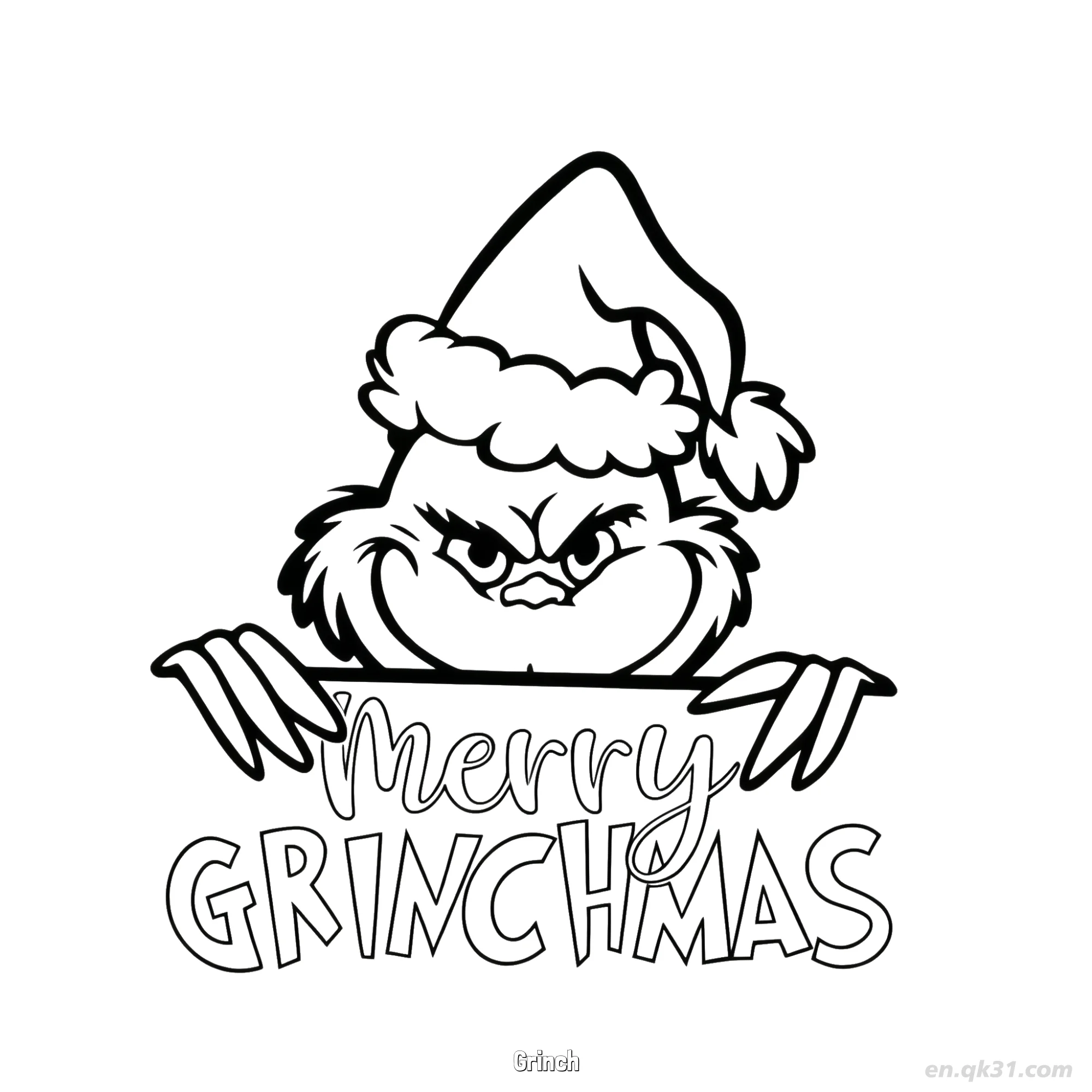 Grinch Merry Grinchmas Sign Coloring Page – Free Printable Coloring Page for Kids and Adults