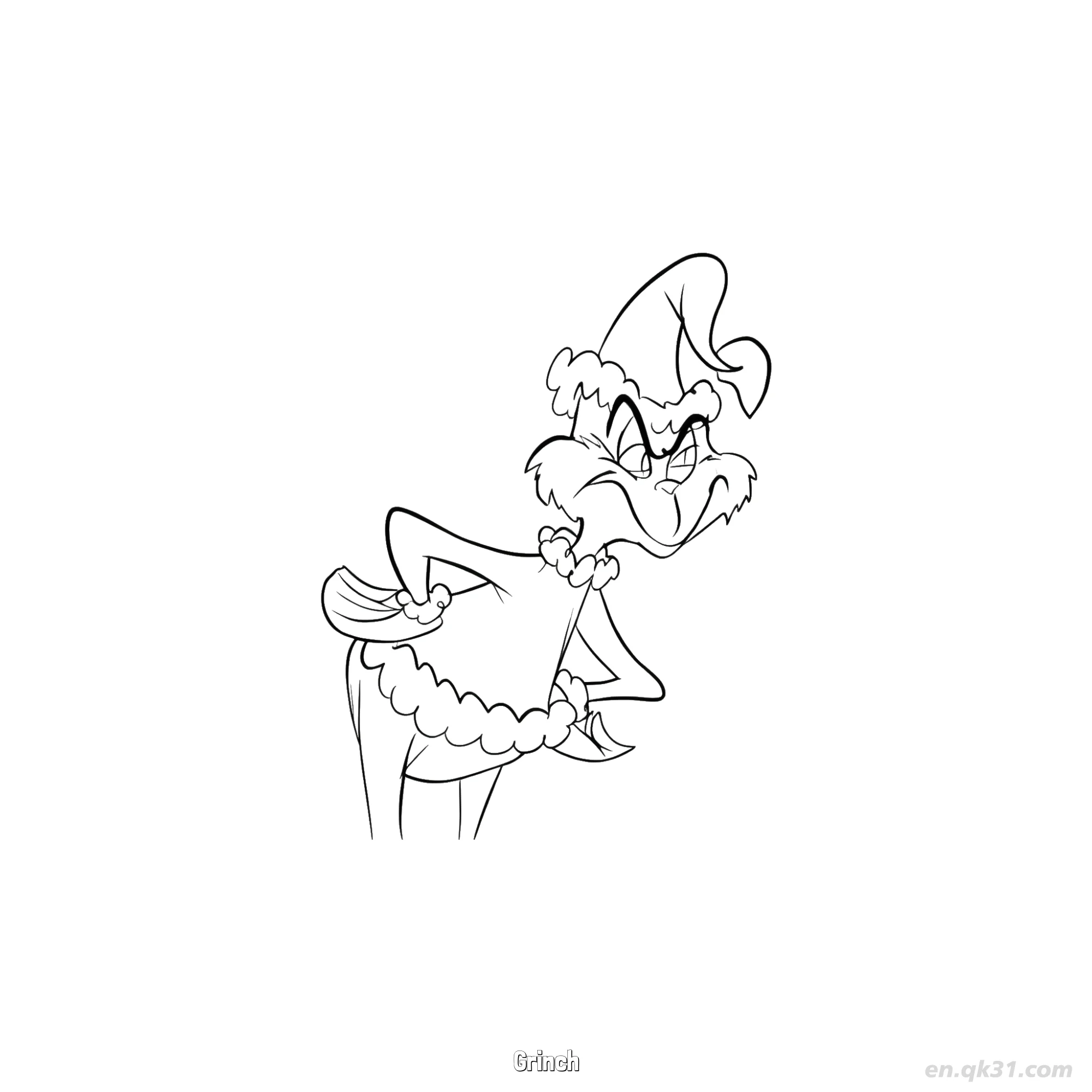 Grinch Standing Christmas Pose Coloring Page – Free Printable Coloring Page for Kids and Adults