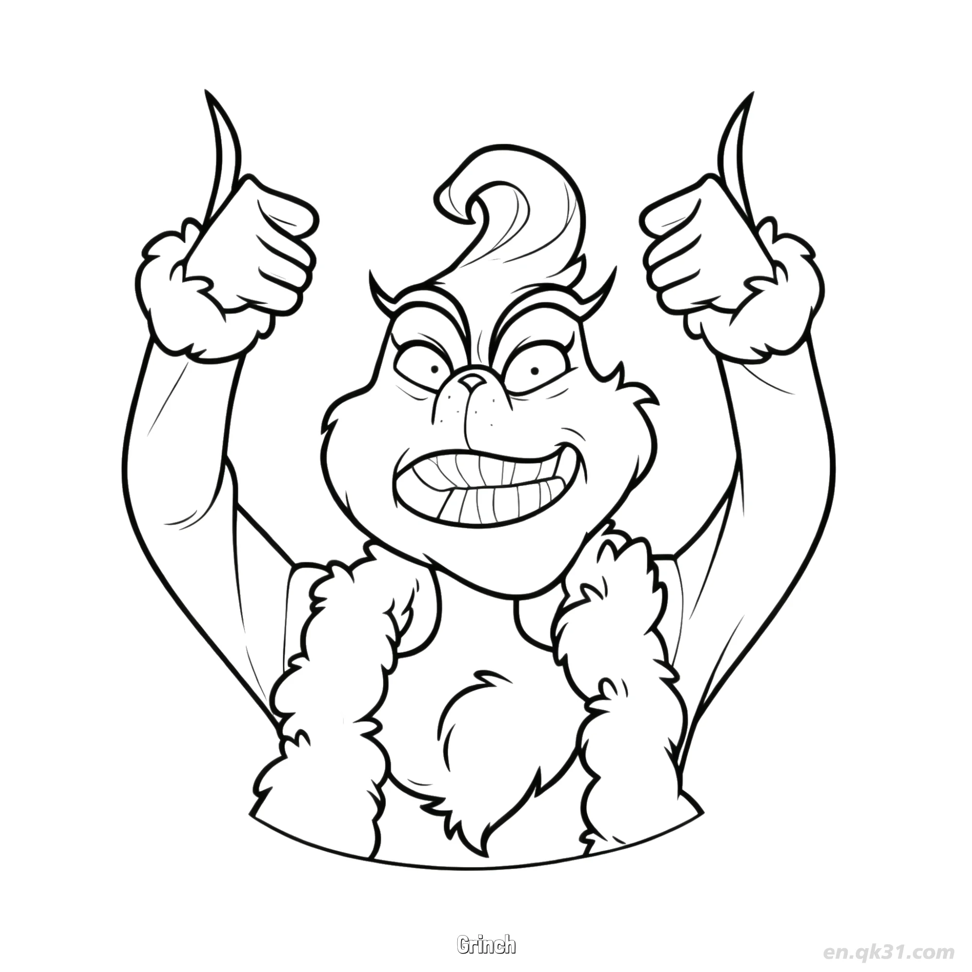 Grinch Thumbs Up Christmas Coloring Page – Free Printable Coloring Page for Kids and Adults