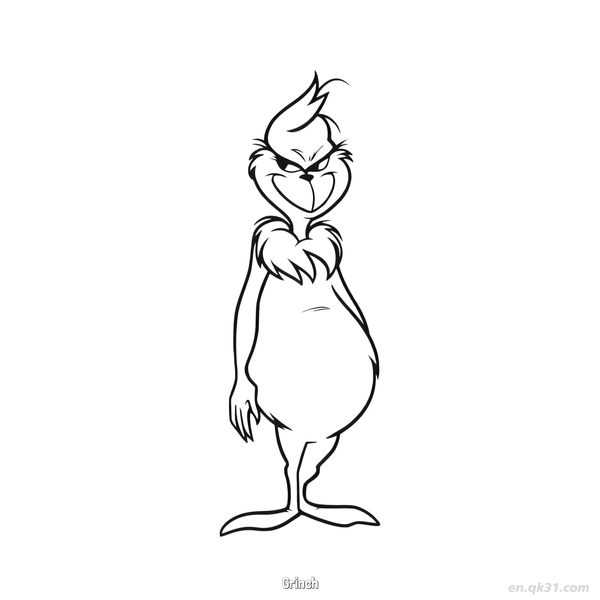 Grinch Upright Holiday Pose Coloring Page – Free Printable Coloring Page for Kids and Adults