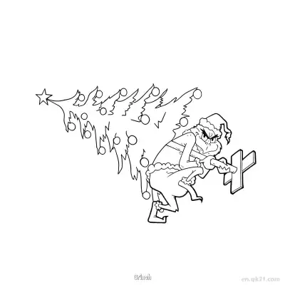 Free printable Sister Grinch Holiday Coloring Page coloring page
