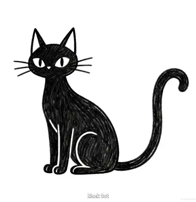 Free printable Black Cat 1 Coloring Page - Free Printable Halloween PDFS Coloring Sheets coloring page