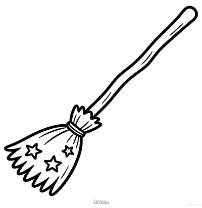 Free printable Broom 1 Coloring Page - Free Printable Halloween PDFS Coloring Sheets coloring page