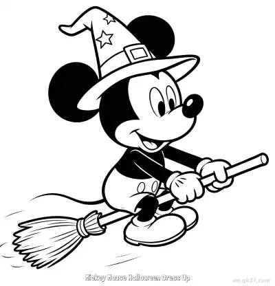 Free printable Mickey Mouse Halloween Dress Up 1 Coloring Page - Free Printable Halloween PDFS Coloring Sheets coloring page