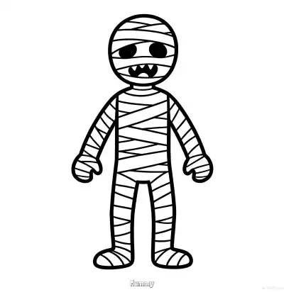 Free printable Mummy  Coloring Page - Free Printable Halloween PDFS Coloring Sheets coloring page