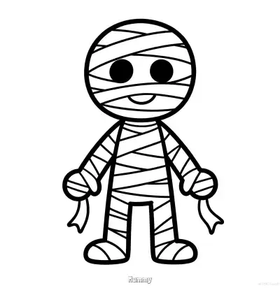 Free printable Mummy 1 Coloring Page - Free Printable Halloween PDFS Coloring Sheets coloring page