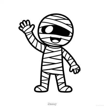Free printable Mummy 2 Coloring Page - Free Printable Halloween PDFS Coloring Sheets coloring page
