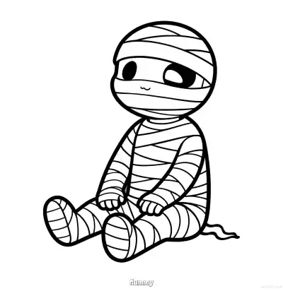 Free printable Mummy 4 Coloring Page - Free Printable Halloween PDFS Coloring Sheets coloring page