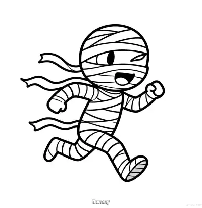 Free printable Mummy 5 Coloring Page - Free Printable Halloween PDFS Coloring Sheets coloring page