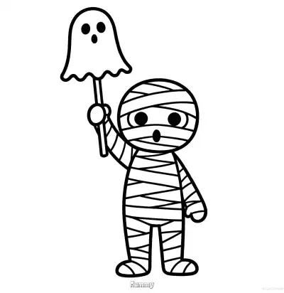 Free printable Mummy 6 Coloring Page - Free Printable Halloween PDFS Coloring Sheets coloring page