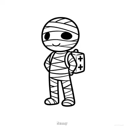 Free printable Mummy 7 Coloring Page - Free Printable Halloween PDFS Coloring Sheets coloring page
