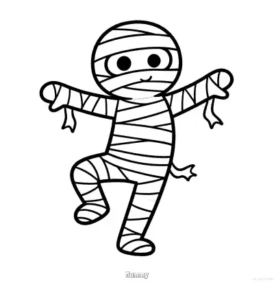Free printable Mummy 8 Coloring Page - Free Printable Halloween PDFS Coloring Sheets coloring page
