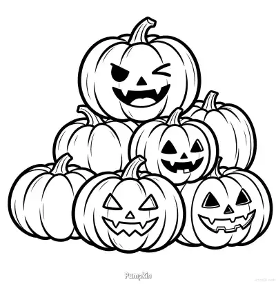 Free printable Pumpkin 17 Coloring Page - Free Printable Halloween PDFS Coloring Sheets coloring page