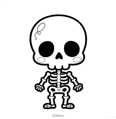 Free printable Skeleton 1 Coloring Page - Free Printable Halloween PDFS Coloring Sheets coloring page