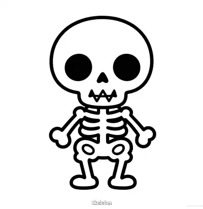 Free printable Skeleton 5 Coloring Page - Free Printable Halloween PDFS Coloring Sheets coloring page