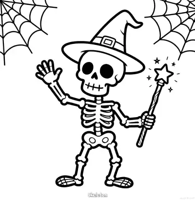 Free printable Skeleton 6 Coloring Page - Free Printable Halloween PDFS Coloring Sheets coloring page