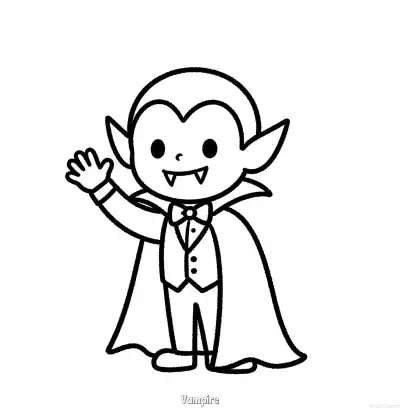 Free printable Vampire 1 Coloring Page - Free Printable Halloween PDFS Coloring Sheets coloring page